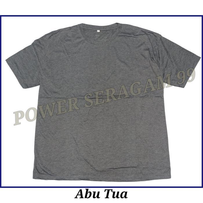 Kaos Polos pria B size Jumbo 2XL 3XL / Kaos katun Ukuran Besar Murah - Abu Tua(Polos), XXL