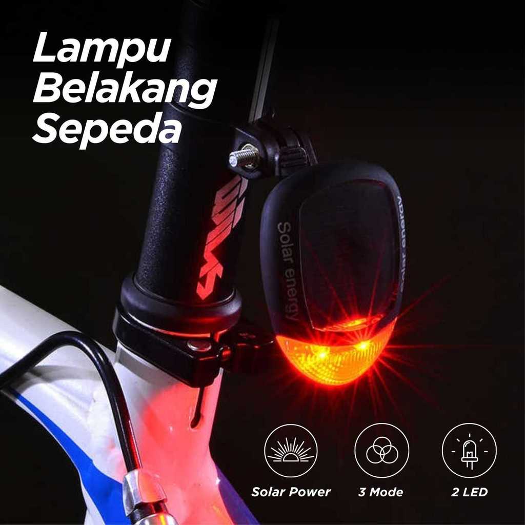 Parma Lampu Rambu Sepeda Solar Bicycle Taillight Warning Light Waterproof  909 QP-0219