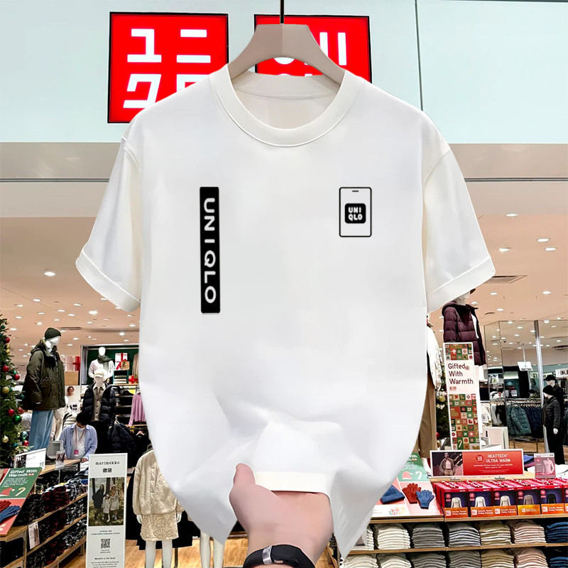 COD ORI Uniqlo Kaos T‑Shirt Pria Wanita 100% Kapas – Polos & Print Aesthetic Kasual