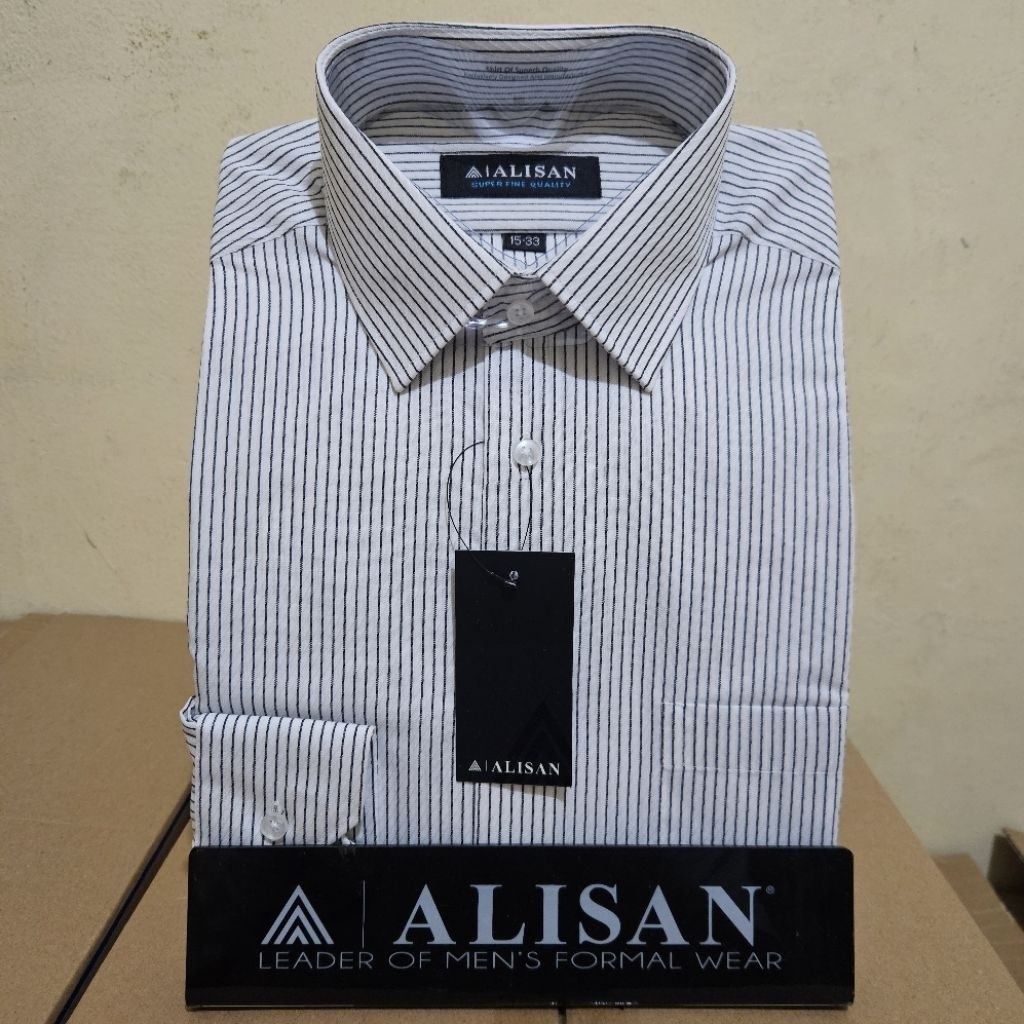 PREMIUM - Kemeja Alisan Salur Garis lengan panjang Original 100% reguler dan slimfit- pakaian pria l