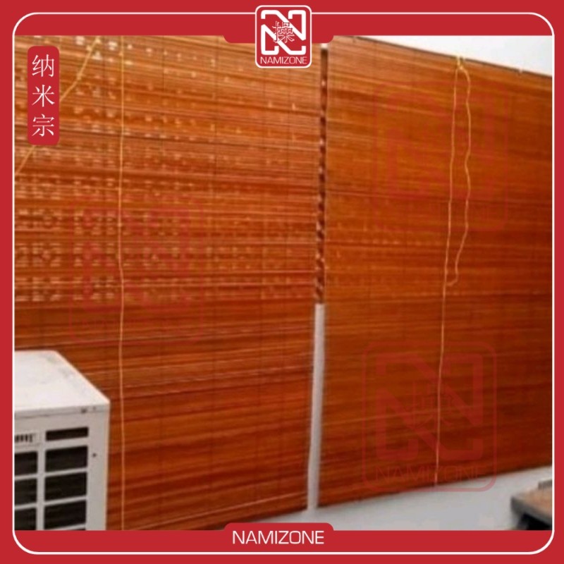 NAMIZONE Tirai Bambu Plitur Vernis 2x2m Kerai Bambu Outdoor Tirai Teras Rumah Dengan Tali Penggulung