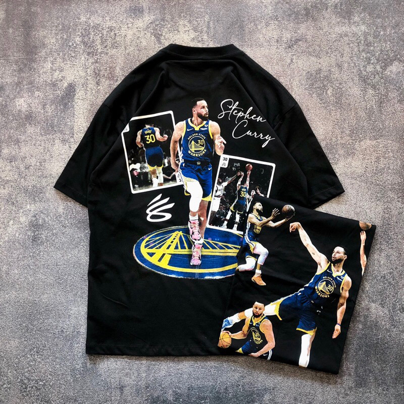 (LVR) Baju Kaos NBA Oversize STEPHEN CURRY - T Shirt Vintage Oversize NBA Stephen Curry Black - Baju