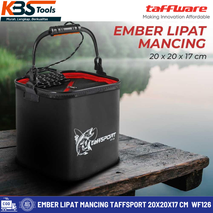 Ember Lipat Mancing Ikan Portable - Wadah Mancing Ikan Udang Folding Bucket Handle Taffsport