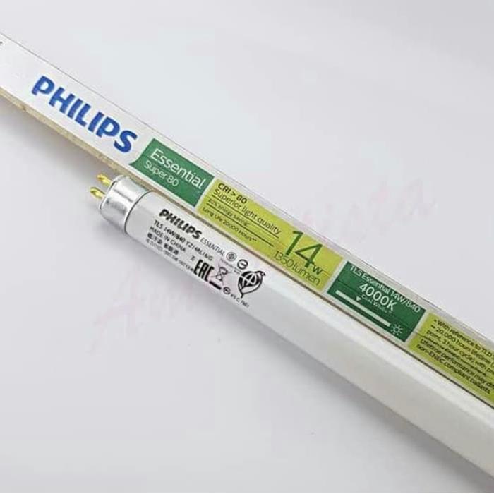 Refill T5 bohlam essential T5 philips 14watt 830/840/865 - Putih