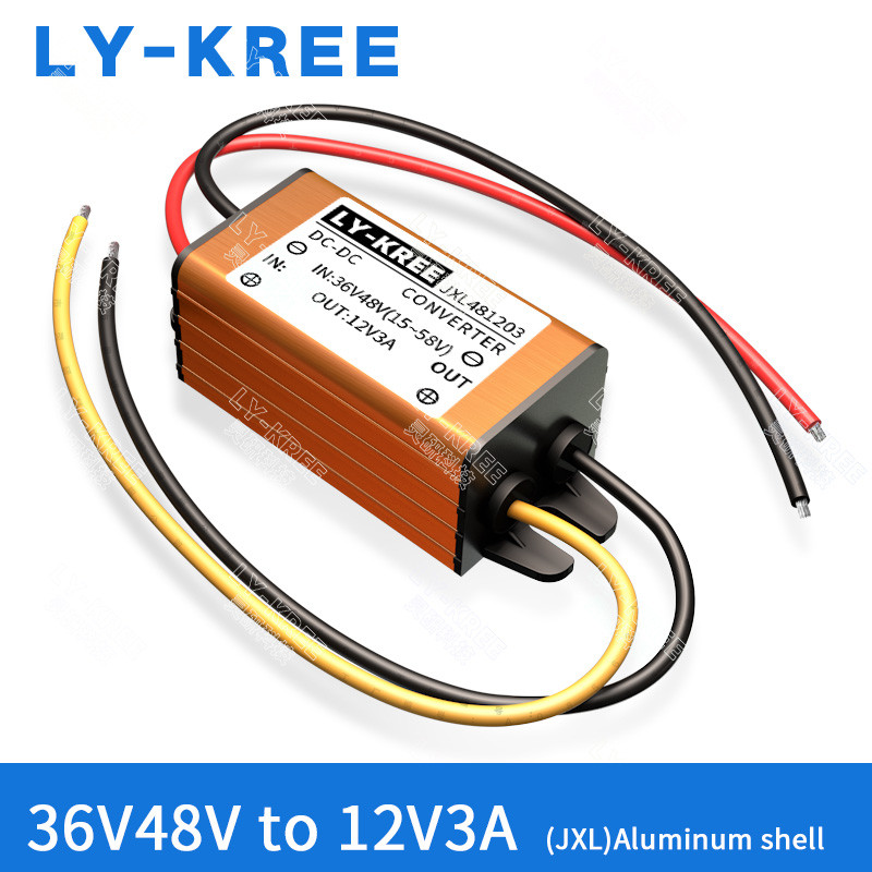 Konverter DC LY-KREE 48v ke 12v, Stabilizer Tegangan 36v ke 12v1A2A3A5A10A20A30A, Modul Penurun Tega