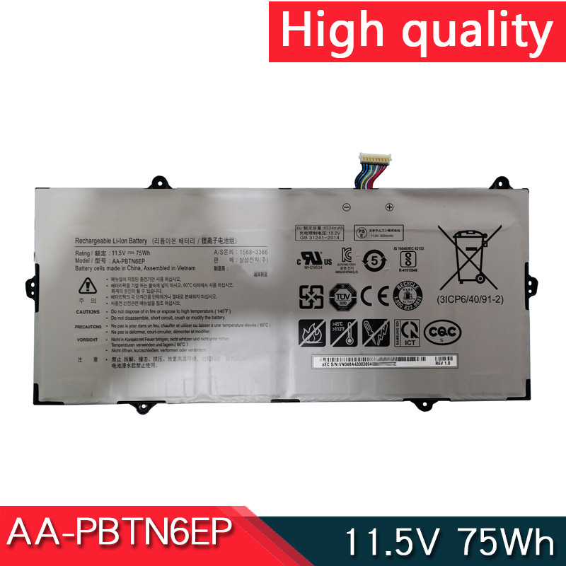 NEW AA-PBTN6EP 11.5V 75Wh Laptop Battery For Samsung Notebook 9 2018 900X5T NP900X5T