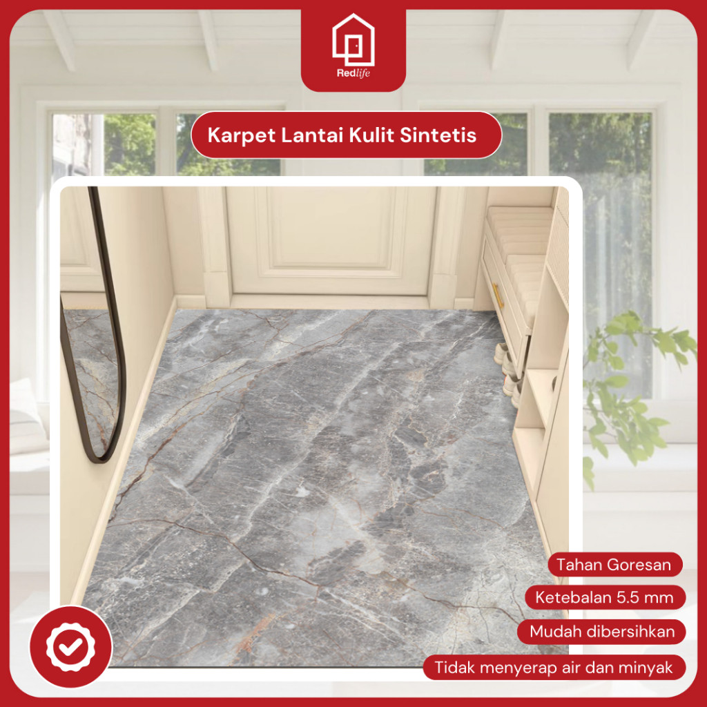 Karpet Lantai Motif Batu Marmer / Alas Lantai Dapur Motif Marmer Mudah dibersihkan dengan kualitas p