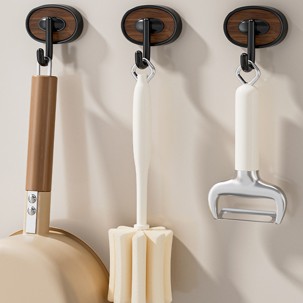 Gantungan Tempel Serbaguna Plastik Motif Kayu untuk Pintu dan Lemari