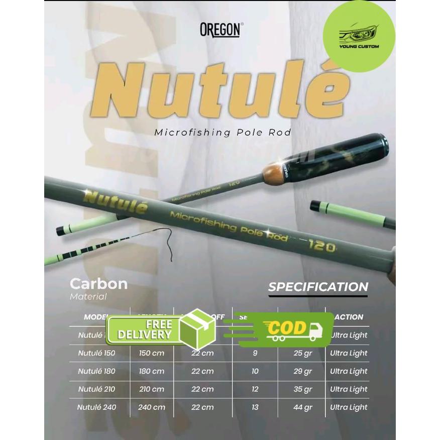 Joran Tegek Oregon Nutule Microfoshing 120cm 150cm 180cm 210cm 240cm - 150cm -young