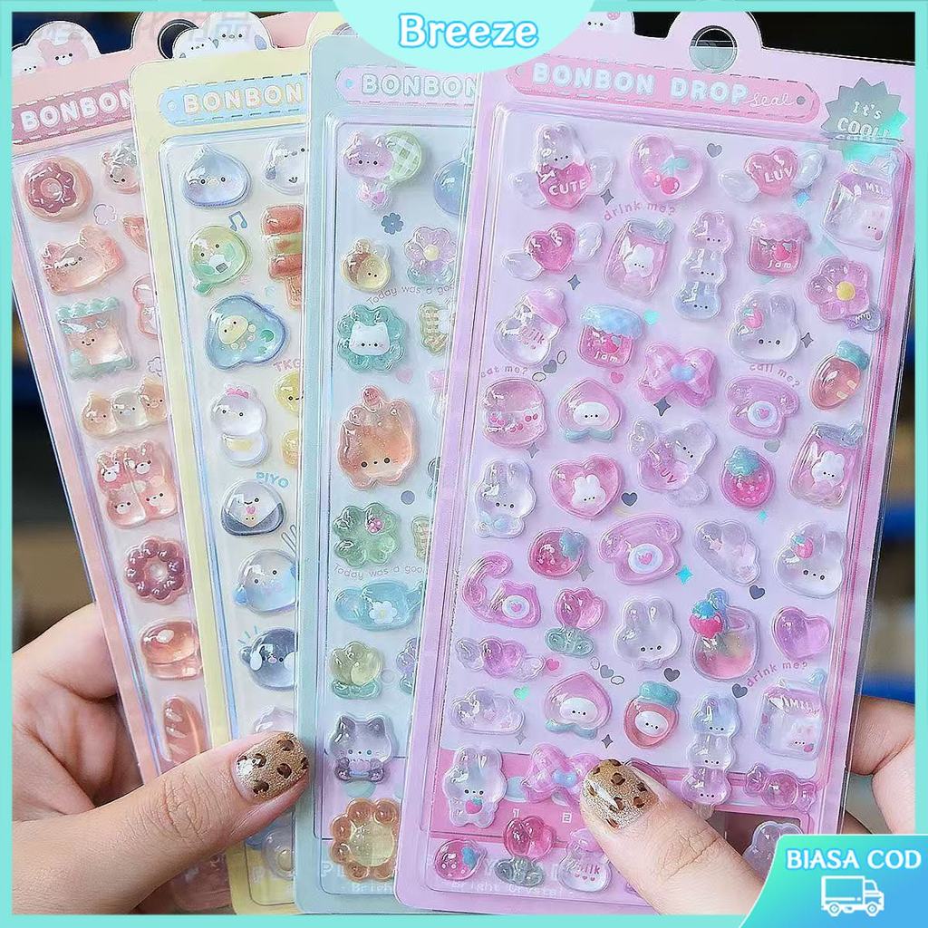 Ready-3D Stiker Timbul | Premium Lucu Korea Dekorasi Stiker | Stiker Karakter