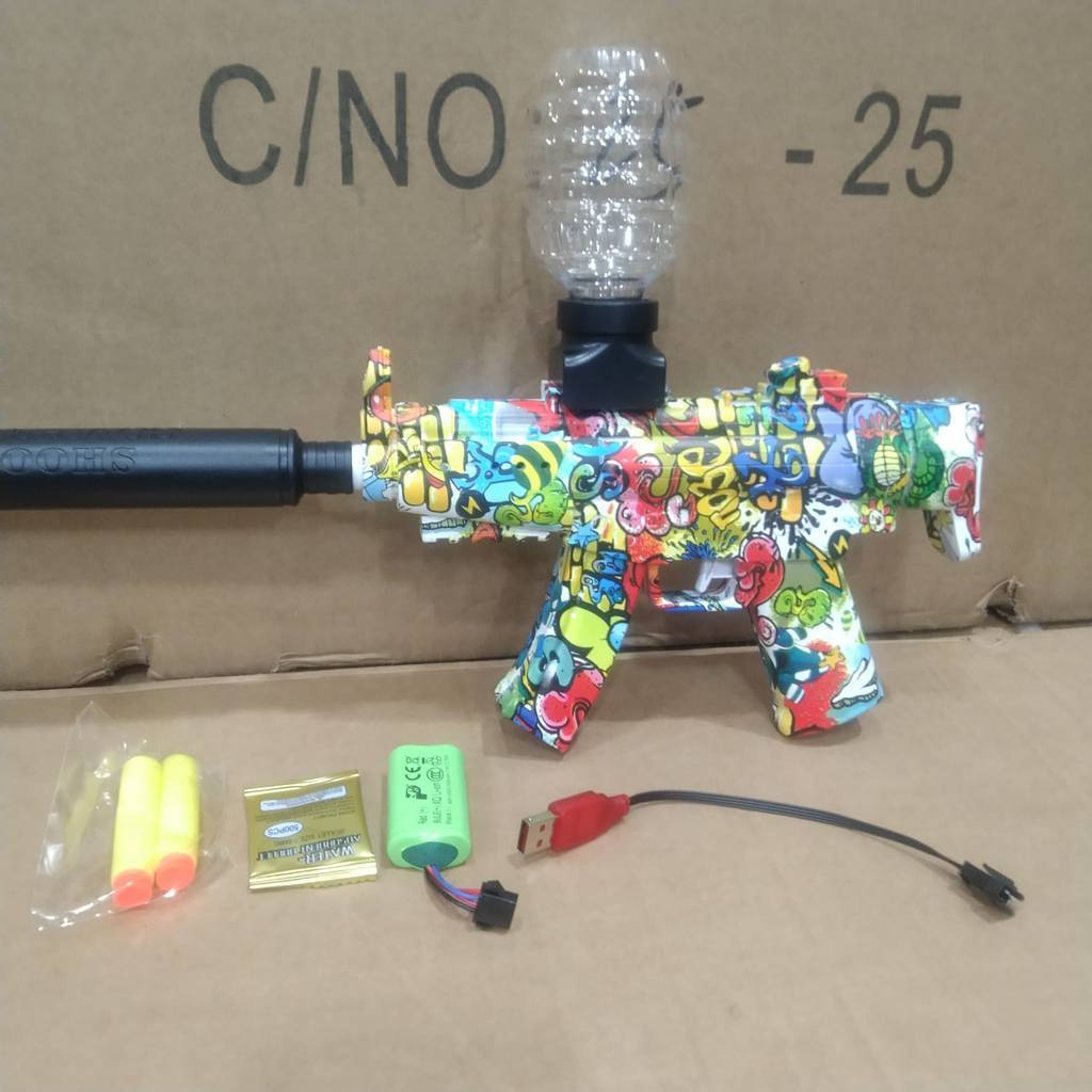 MAINAN ANAK TEMBAKAN JELLY WATER GUN BOMB MP5 GUN AUTOMACHINE AK47-M416