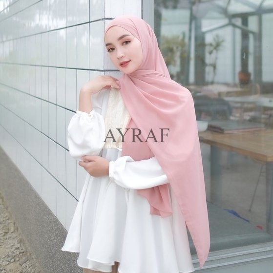 jilbab pashmina ceruty baby doll/pasmina ceruty baby doll/pashmina ceruty bebydoll warna rose gold