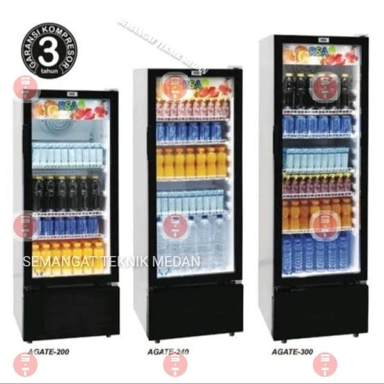 AGATE200 SHOWCASE SHOW CASE KULKAS 4 RAK DISPLAY RSA GEA AGATE 200