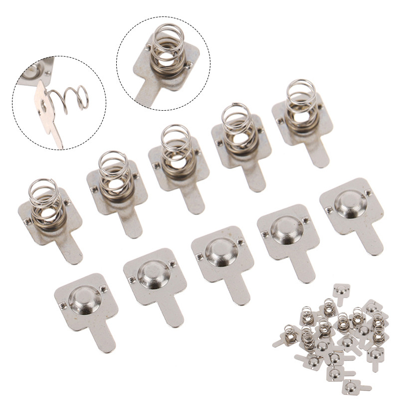 1set Spring 7 Contact Plate Positive And Negative Unipolar Shrapnel Battery Box Metal Battery Contac