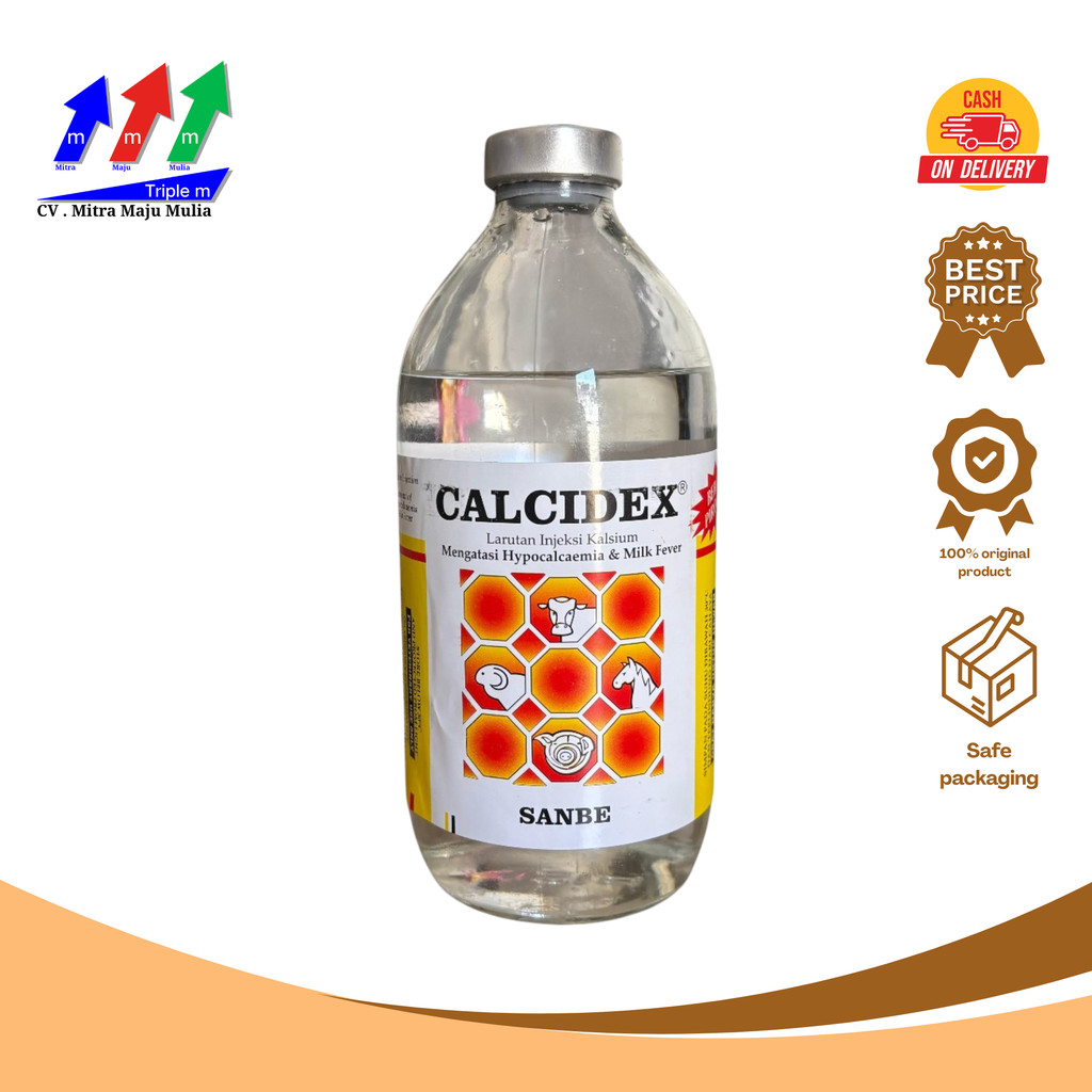 Calcidex 500 ml MMM2 - Larutan Injeksi Kalsium Sapi Kambing Kuda
