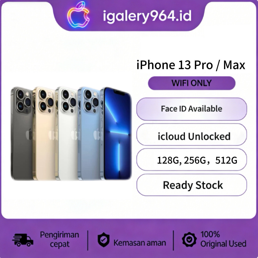HP IPHONE 13 PRO/13 PRO MAX WIFI ONLY 128GB/256GB/512GB Bekas Second Original Mulus Fullset Semua Fu