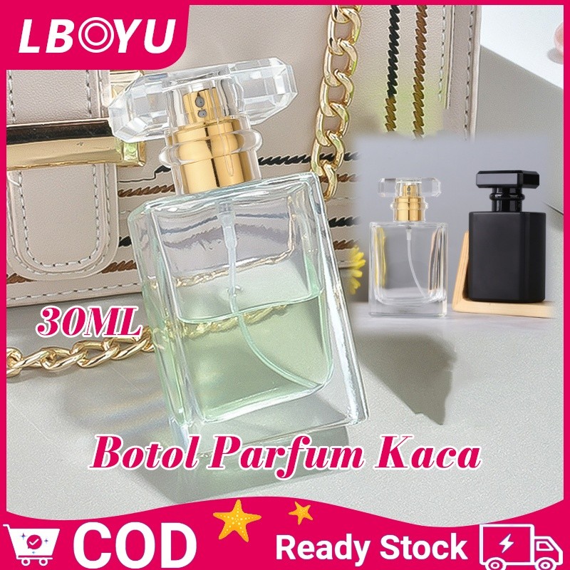 Botol Parfum Chanel 30ml Hitam Doff Tutup Drat / Botol Parfum Kaca 30ml Doff
