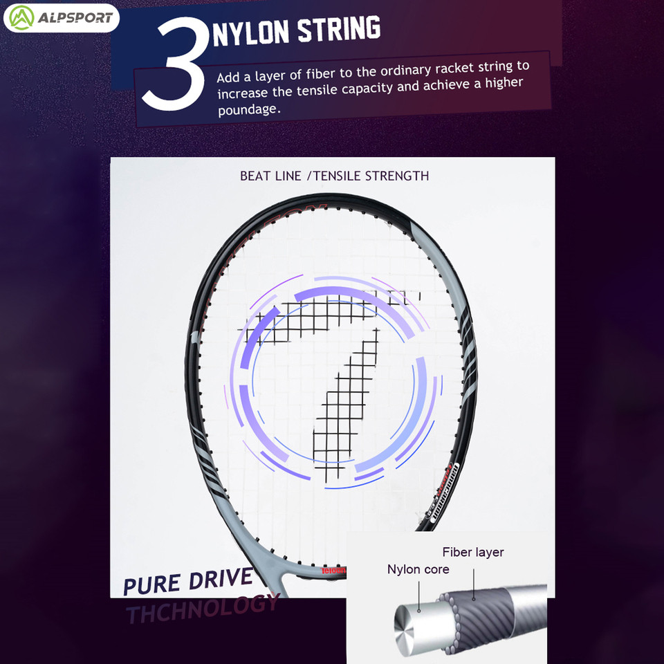 ALP 18k racket- Tennis Racket Carbon Fiber Composite Racket Professional Tennis Racket with Tennis R