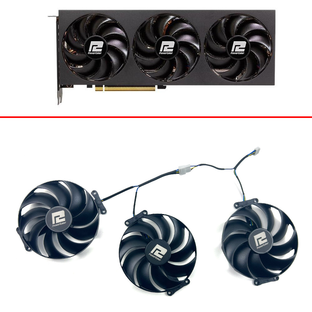 Cooling  T129215BU RX7700XT 7800XT Fan For PowerColor Radeon RX7700 7800 XT 7900 12GB Red Devil OC G