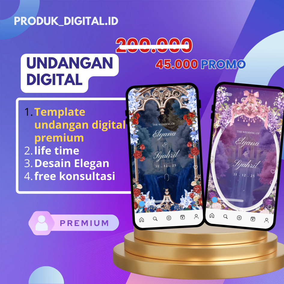 Template Undangan Digital 3D Web Website Pernikahan Custom Eksklusif Premium Mewah