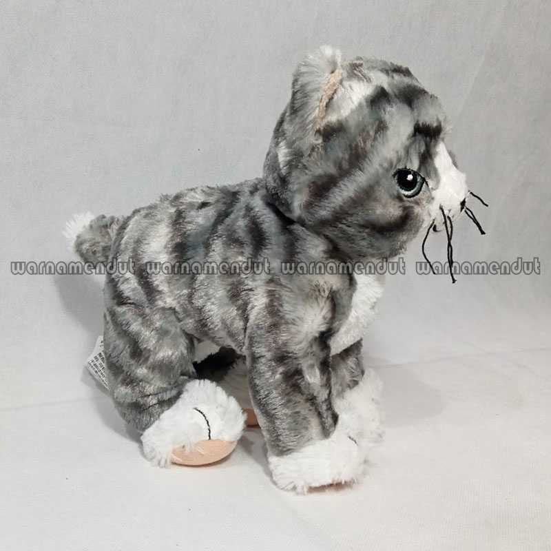 IKEA LILLEPLUTT Boneka kucing abu-abu putih 