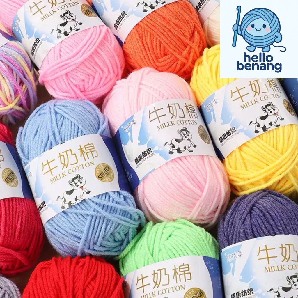Katalog- Benang Rajut Katun Susu 5 Ply / Benang  Milk Cotton 5Ply Lembut Murah