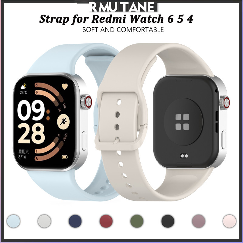 Silicone Strap for Redmi Watch 6 5 4 Strap Original Silikon Soft Sport Rubber Band with Same Color B