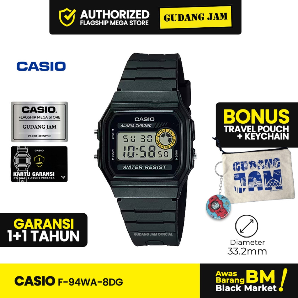 Jam Tangan Casio F-94WA-8DG F-94WA F-94 F94WA F 94WA
