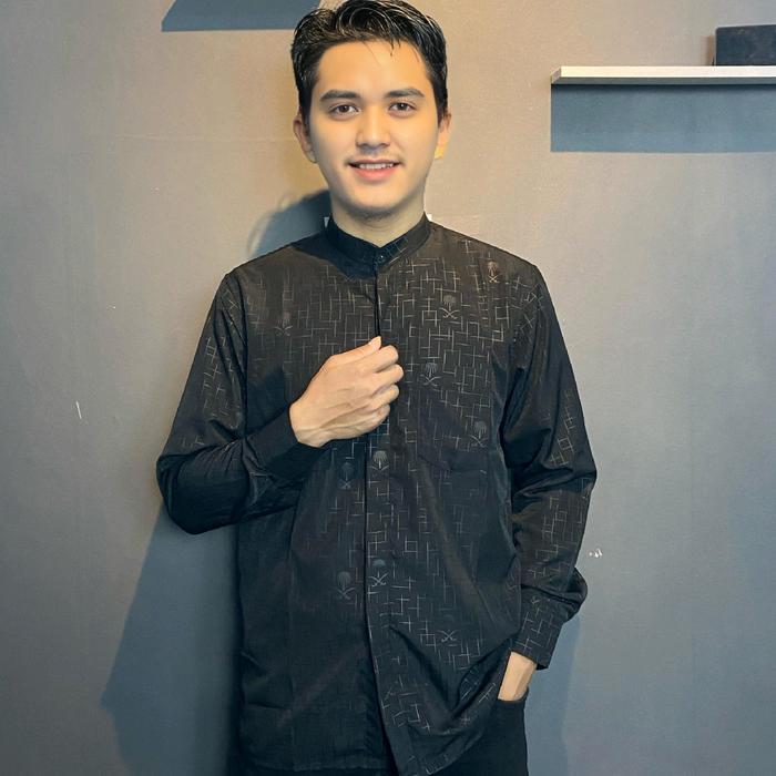 Koleksi Lebaran HM - Koko Azri Motif Kurma Baju Kemeja Koko Pria Terbaru Mewah Elegan KEMKO SULTAN M