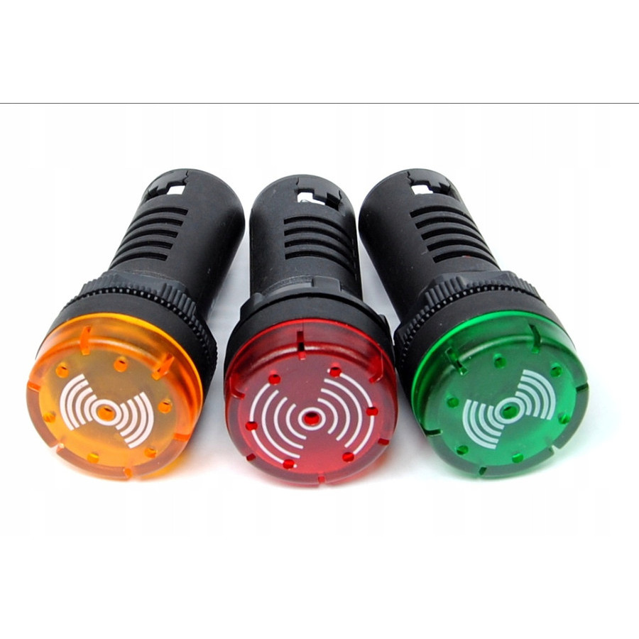 FLASH BUZZER 12V DC/AC AD16-22SM  LED LIGHT PILOT LAMP ALARM SIGNAL