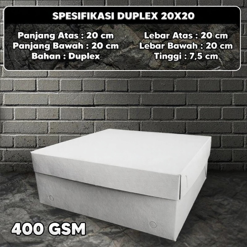 Dus Box Nasi 20x20 / Dus Catering Putih 20x20 400Gram Isi 50pcs