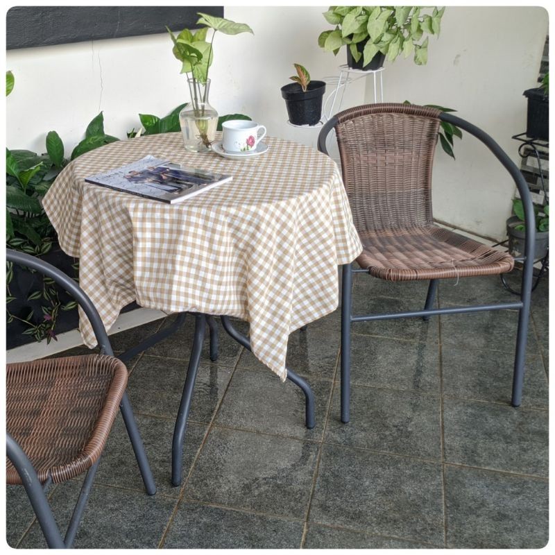 taplak meja kain kotak kotak/alas buat fotograf/prewedding bahan katun halus