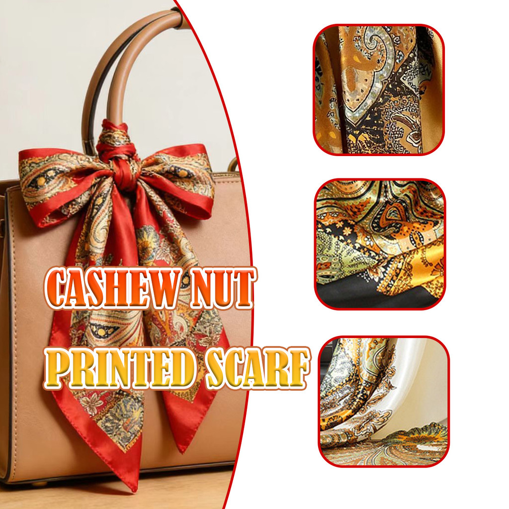 [1pc] Syal Persegi Wanita Bohemian, vintage, etnik, artistik, eksotis Syal sutra motif Paisley