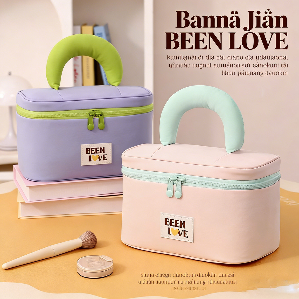 HT Tas kosmetik Tas tangan lucu Cosmetic bag tahan air lucu penyimpanan travel Bag