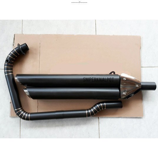 Knalpot Benelli motobi 200 evo Double Vannes full cacing ekzos