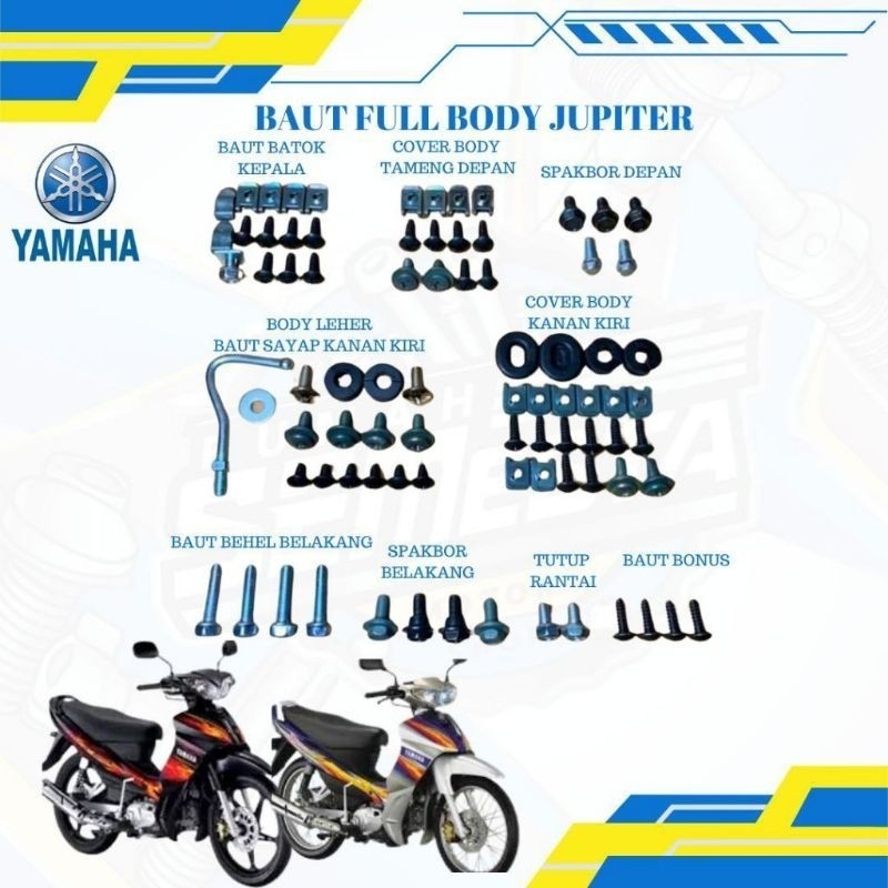 baut FULLSET Jupiter z Burhan / baut Yamaha Jupiter z / baut full body Yamaha Jupiter z Burhan terle
