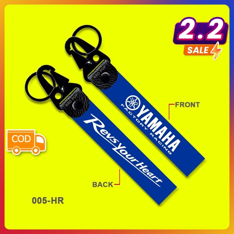 GANTUNGAN KUNCI PREMIUM YAMAHA FACTORY RACING TEAM MOTOGP AKSESORIS SEPEDA MOTOR STRAP REVS YOUR HEA