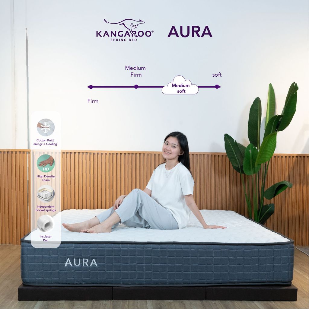Kangaroo - Aura Pocket Spring -  Spring Bed (Pocket) Cooling Viscose