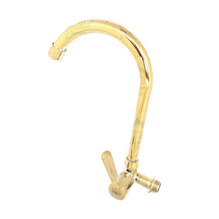Kran angsa sink dapur gold-keran air dapur  cuci piring emas kuning antik jadul - -, -