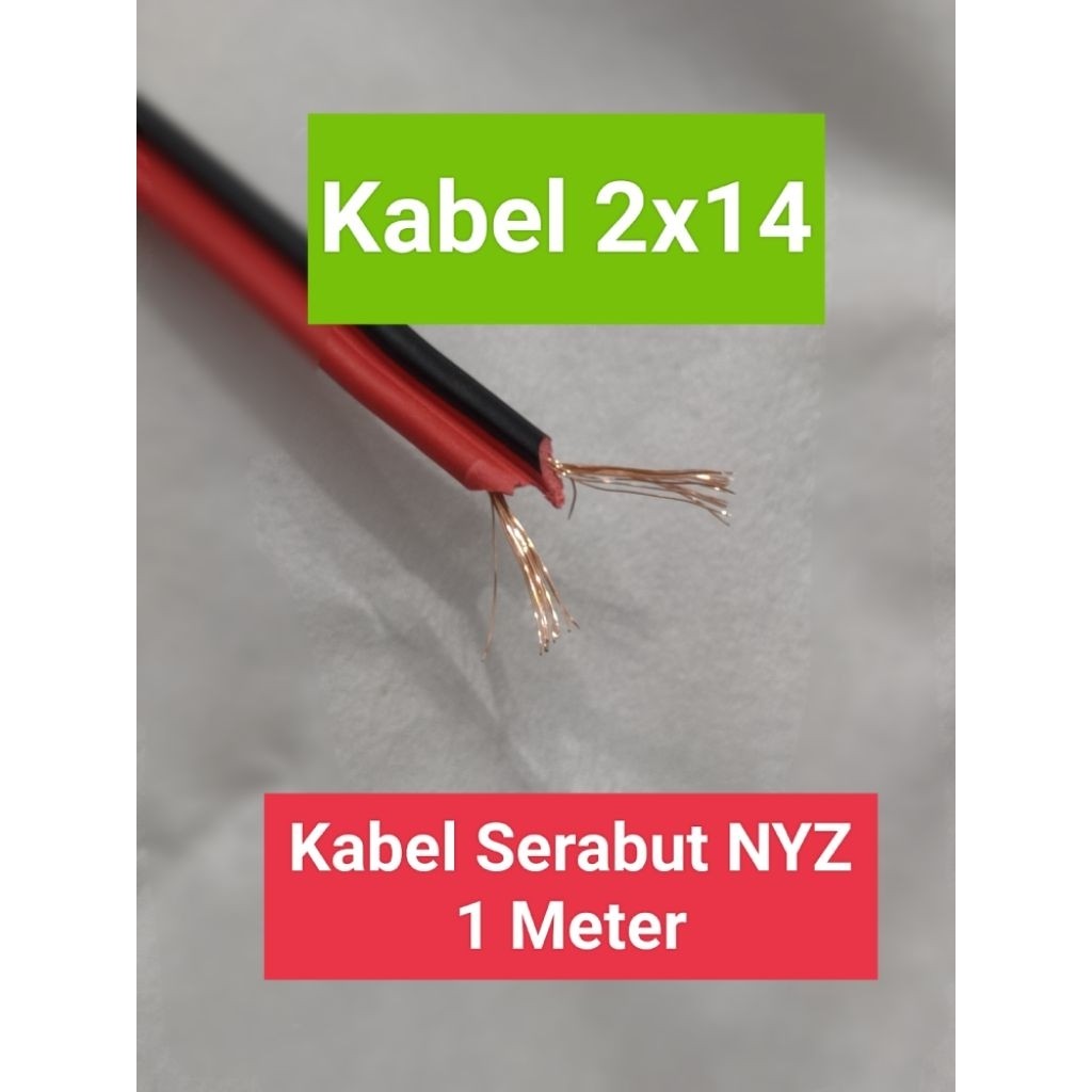 (Bisa Cod) Kabel isi 2x14, Kabel Strip Kabel Led Kabel Serabut kabel NYZ 2x14 2x18 ELECTRON Kabel Mu