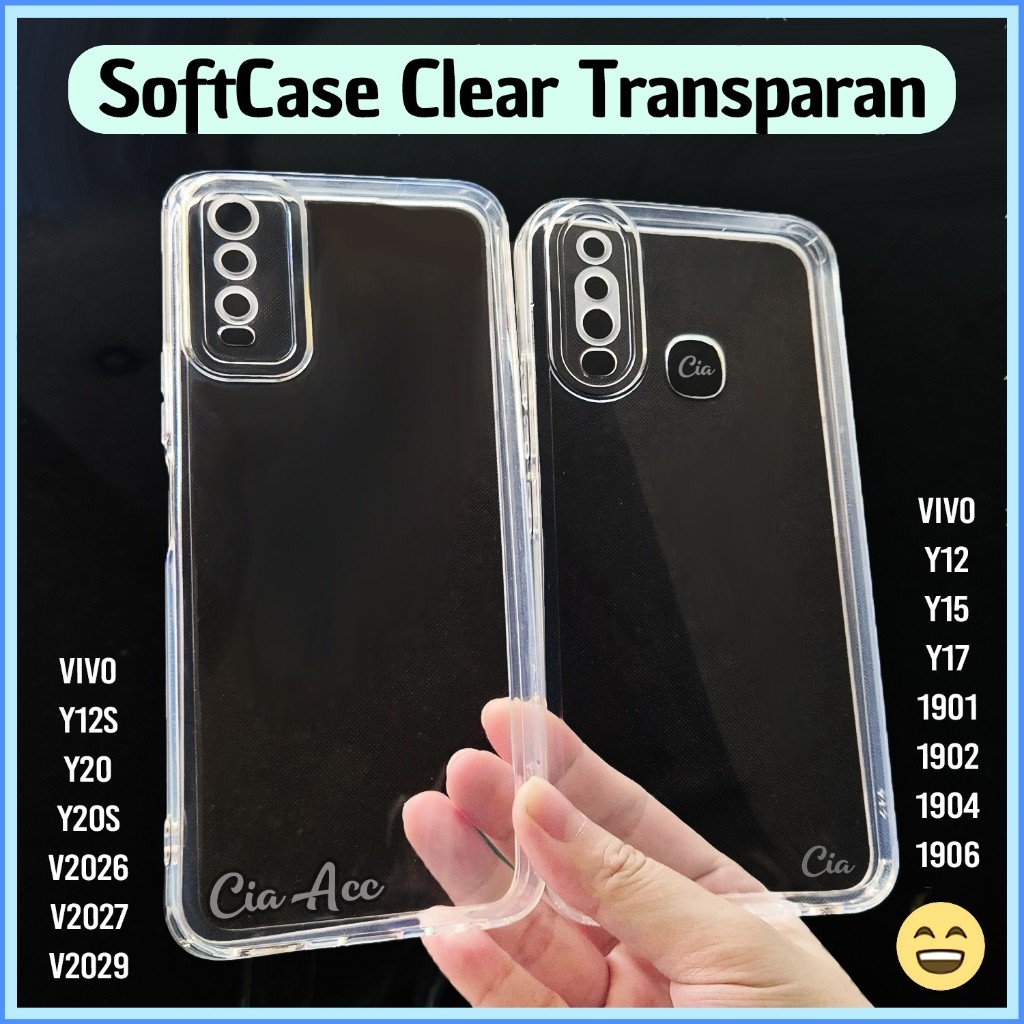Case Clear Vivo Y17 Y20 Y12 Y12s Y20s Y15 Y11 Y12i 1901 1902 1904 1906 V2026 V2027 V2029 Silikon Ben