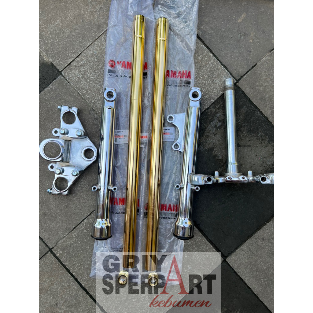 sok depan Rx king gold segitiga tabung batom crom