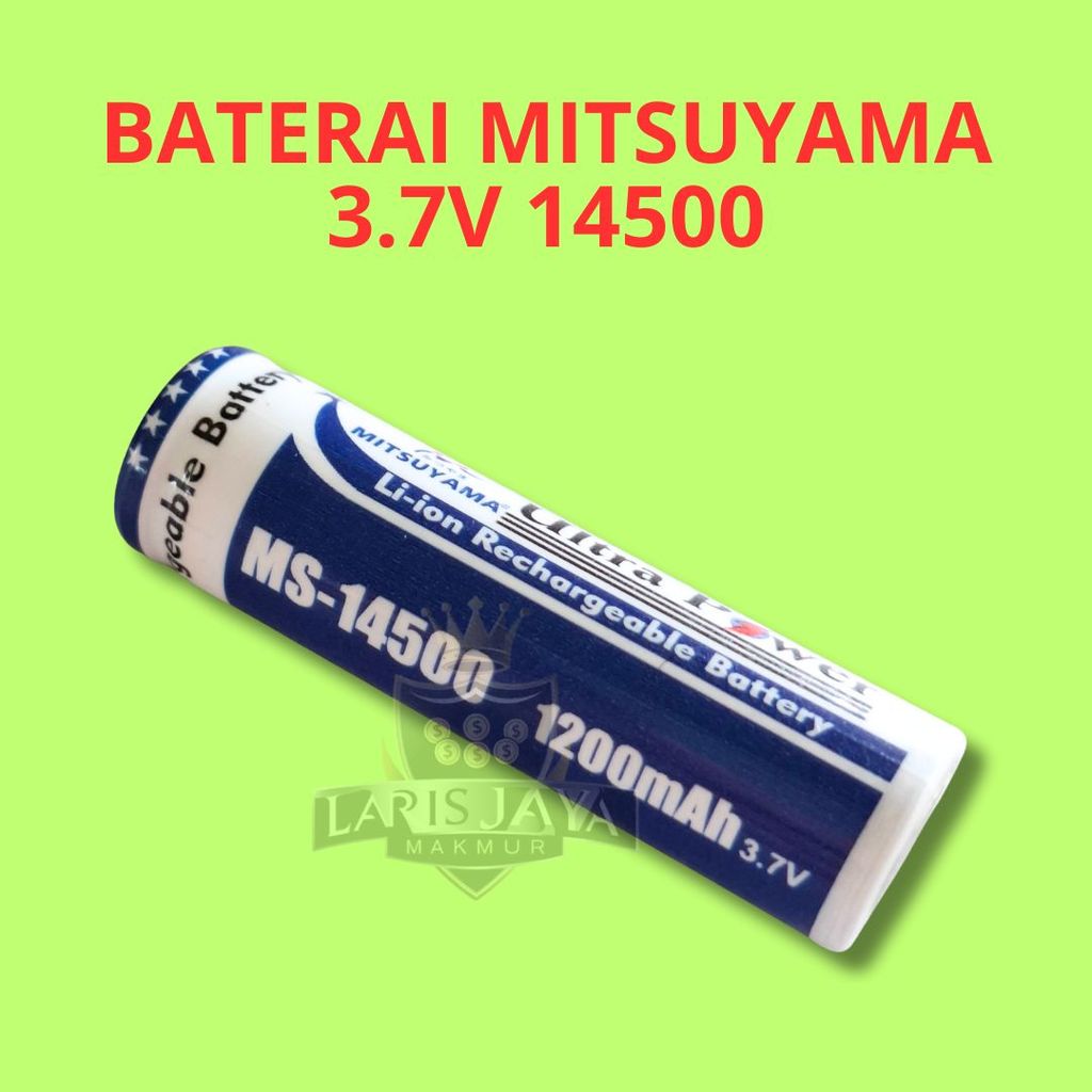 Baterai Mitsuyama 14500 3.7 Volt 1200mAh Lithium Rechargeable Isi Ulang Baterai Li ion