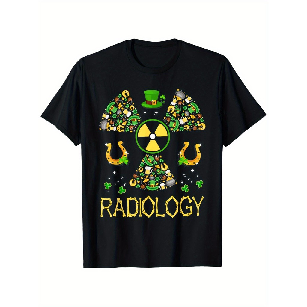 Kaos Pria St Patrick Radiologi - Katun, Desain Medis Festive, Nyaman & Ringan