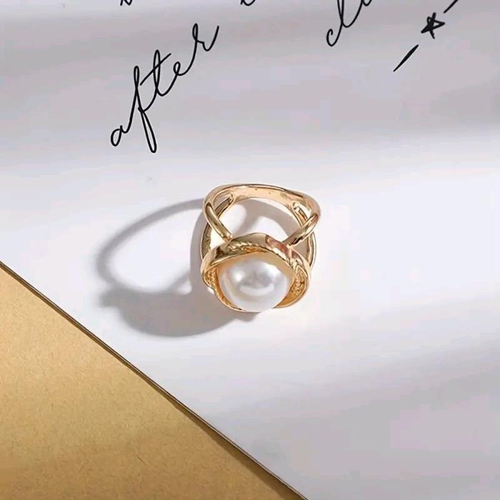 Ring jilbab tearu mutiara / Bros kolong Cantik - Gold