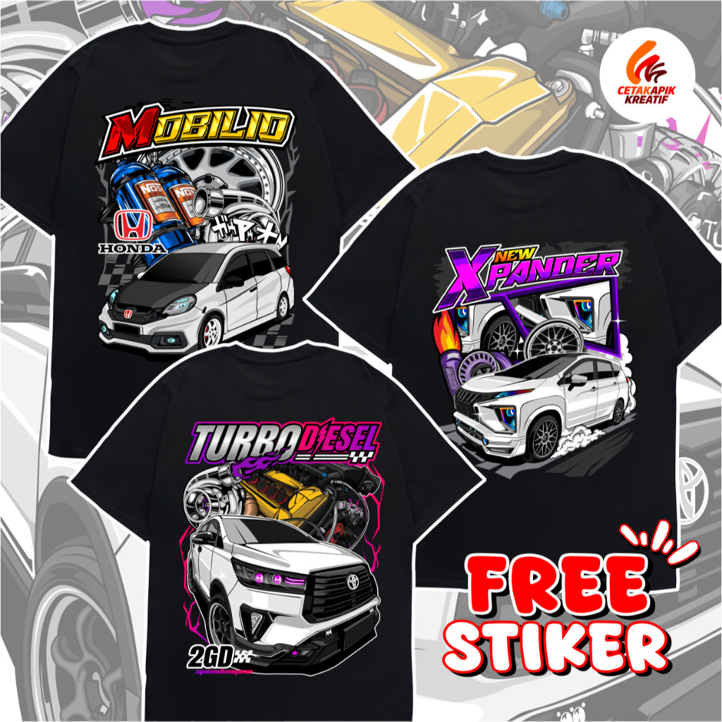 (free sticker + ganci) Kaos Premium Anak Dewasa Mobil Indonesia Terbaru Kaos Pajero Fortuner Panther