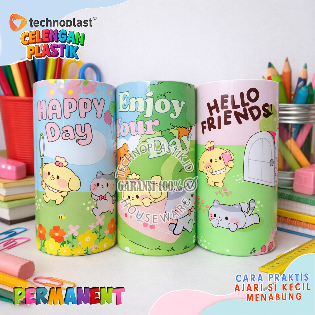 TECHNOPLAST Coin Bank Jumbo / Celengan Target Plastik 152 X 300 Mm MOCHI GARDEN