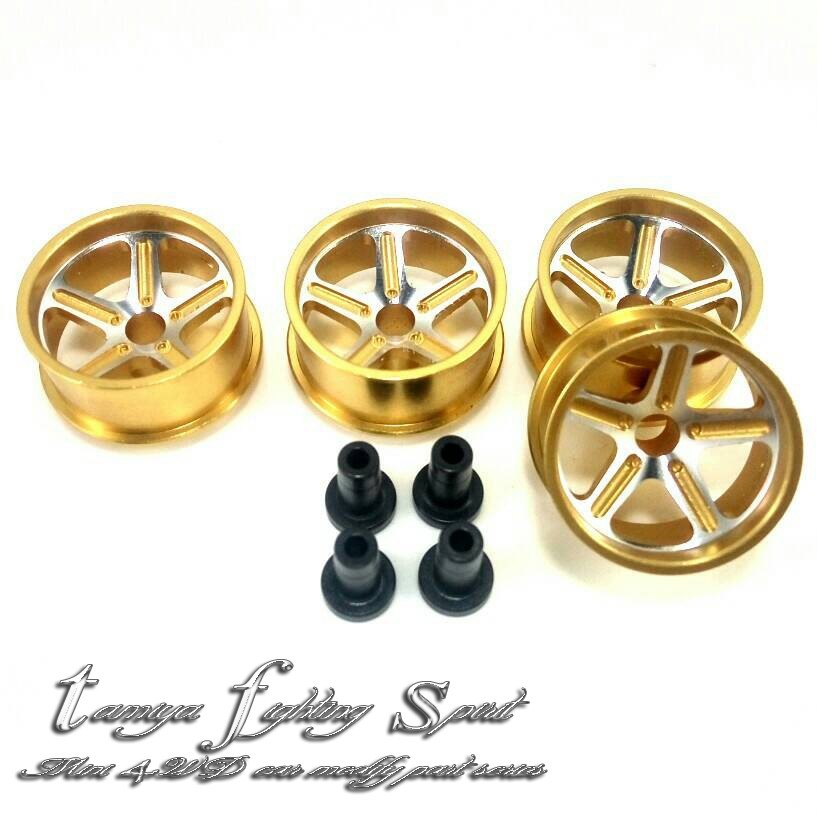 Rep Velg ALU Tamiya 4pcs 94710 AMG Aluminium Wheel Dual Tone M Gold (VAAM05)