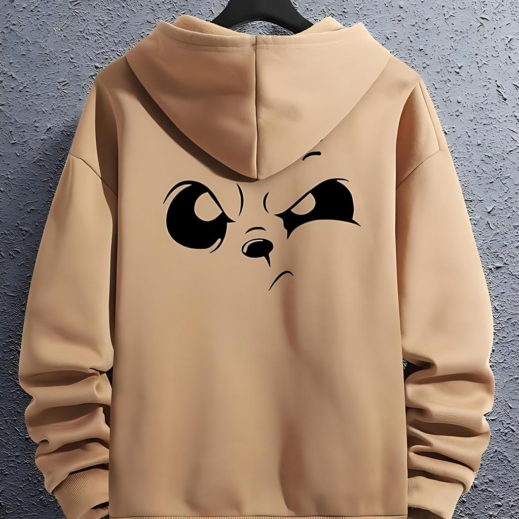 Sweater Hoodie Angry Pan Unisex Laki-laki Atasan Wanita Simple Blus Estetik - Oversize hoodie  goren