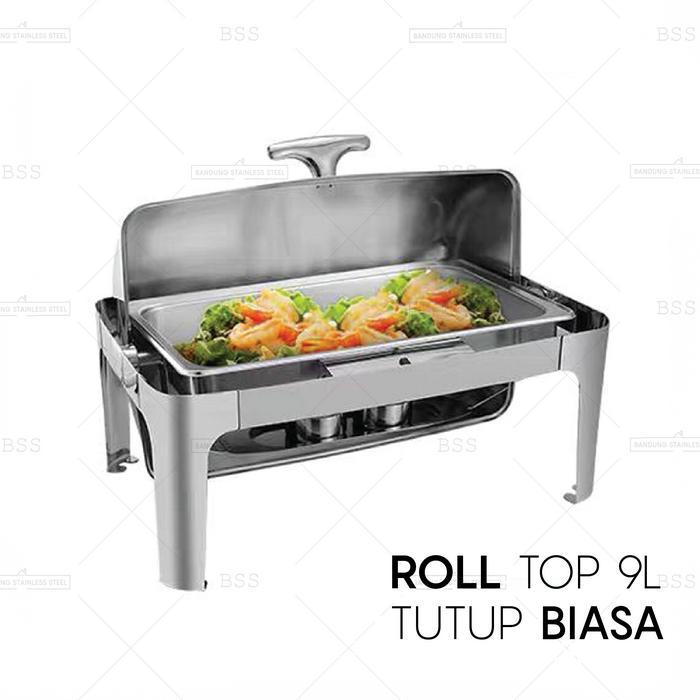 Roll top chafer chafing dish 9L stainless steel wadah saji - Roll top 9L